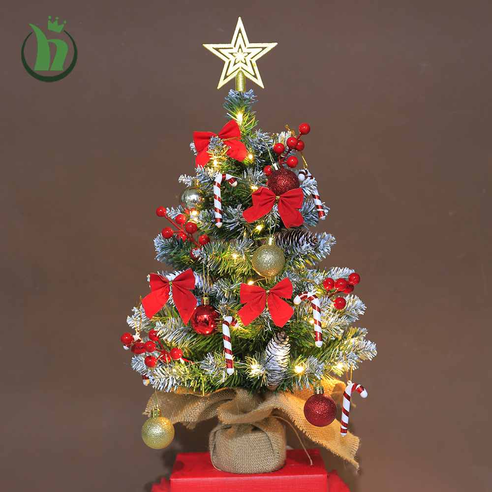 Navidad mini árbol de Navidad pequeño paquete de punta pegajosa blanco decoración de escritorio para el hogar artículos de decoración explosión transfronteriza
