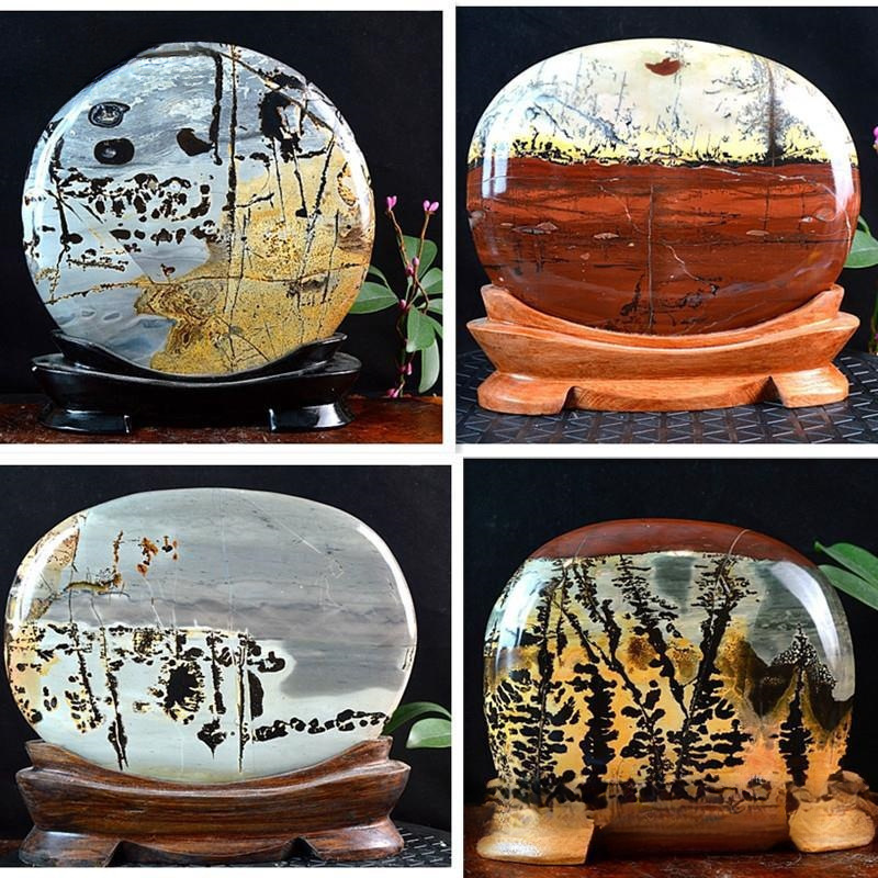 广西草花石原石奇石画天然石头摆件观赏石国画石镇宅景观石