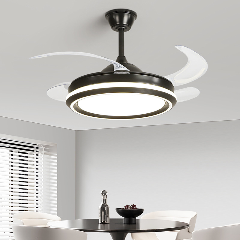 2024 nueva lámpara de ventilador de techo simple moderna sala de estar con ventilador eléctrico candelabro dormitorio comedor lámpara de ventilador invisible de 42 pulgadas