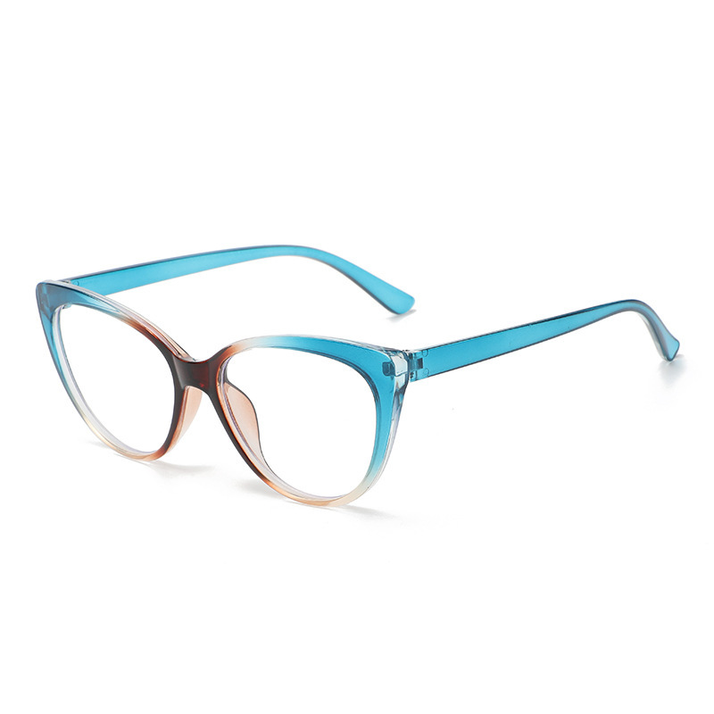 Trendy cat's eye glasses frame women's 2023 new color-changing glasses personalized flat glasses fashion color-changing anti-blue light glasses