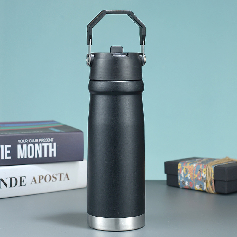 Vaso térmico con asa y pajita, estilo americano, gran capacidad