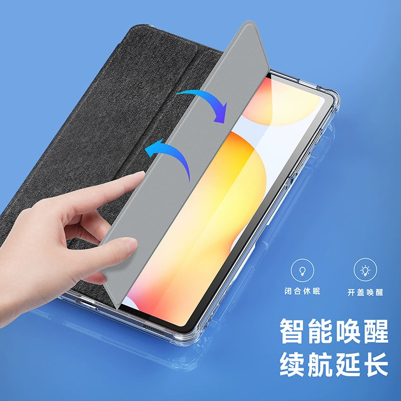 Подходящий кожаный прозрачный защитный чехол оптом для Samsung TABS6LITE с карманом для ручки