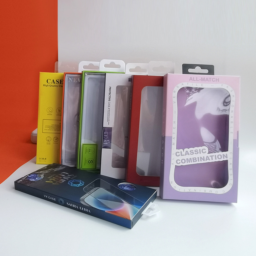 包装盒定制3C数码手机配件抽拉盒透明开窗礼盒定制彩色印刷纸盒子