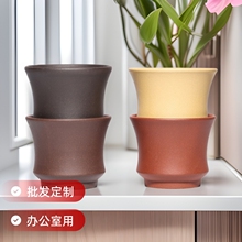 紫砂创意透气陶瓷高级感花盆多肉盆办公室桌面阳台盆景盆厂家批发