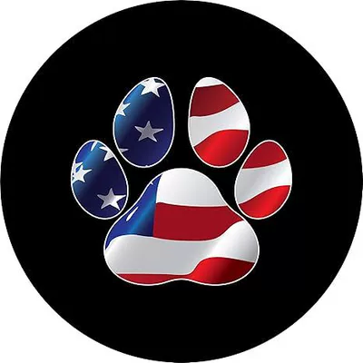 Spare wheel cover – Suv Truck Off-Road Vehicle Tire - 14inch-dog-paw-flag-bz50-1