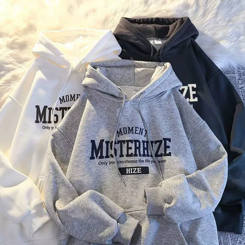 Весна и осень американский вес 250 г чистый белый свитер с капюшоном