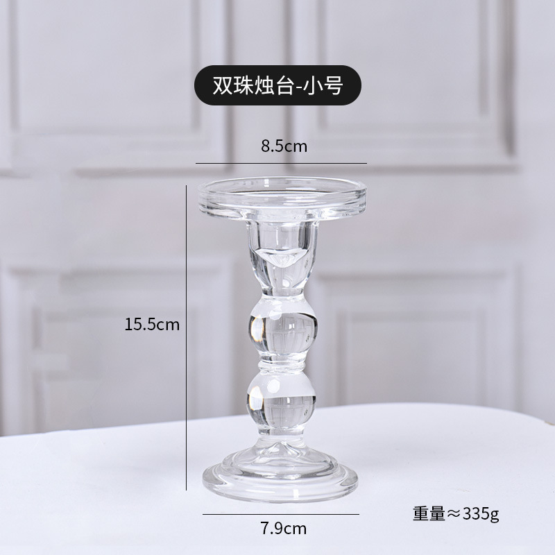 烛台圣诞玻璃高颜值法式摆件装饰品浪漫烛光晚餐软装拍照道具|undefined