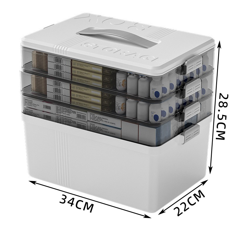 Caja de medicinas multicapa para el hogar caja de almacenamiento de medicamentos caseros caja médica portátil de gran capacidad caja de almacenamiento de medicamentos