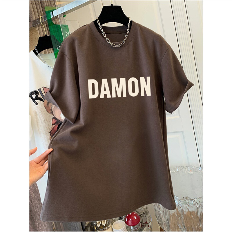 Short-sleeved T-shirt Women's Mid-length Butt-covering Loose Casual Top Base Shirt Spring, Summer, Autumn and Winter