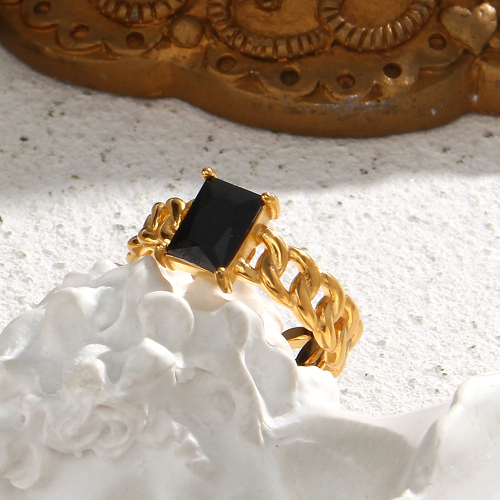 Womenu0027S Fashion Geometric Stainless Steel Rings Geometry National Tide Metal Zircon Stainless St