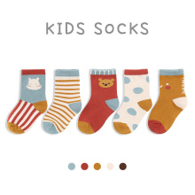 儿童袜子秋冬斑比童袜季无骨棉袜中大童婴儿春秋通男童中筒宝宝袜