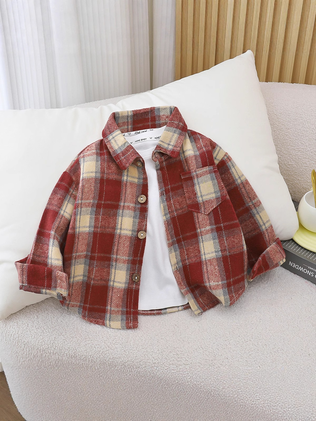 Camisas casuales a cuadros para niños de otoño Camisas para niñas Camisas de manga larga Camisas para niños Camisas para niños