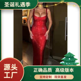 「正确版」跨境2025欧美春夏新款聚会吊带连衣裙连衣裙