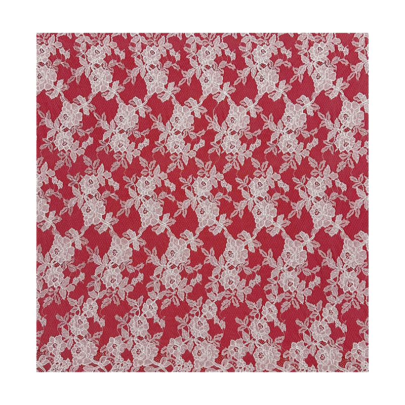 Tejido de bordado de flores de encaje suave de estilo francés Tejido de bordado de perlas Tejido de encaje bajo perfil Tejido de ropa de banquete de moda
