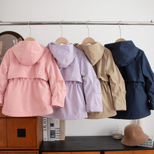 101602 青岛仓女童摇粒绒挂里加绒风衣外套 外贸童装一件代发！