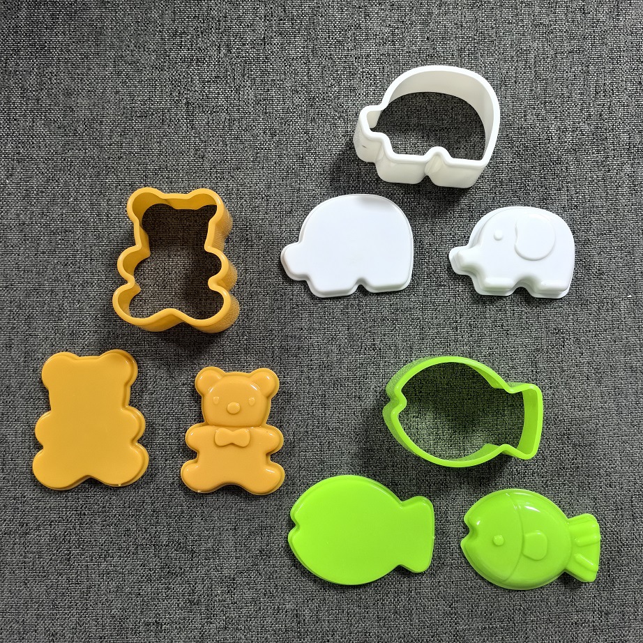 Cross-Border Special Supply of Rice Ball Molds, Bears, Elephants and Fish 3Pcs, Family Kidsren's DIY Rice Ball Grinding Tools, Sushi
