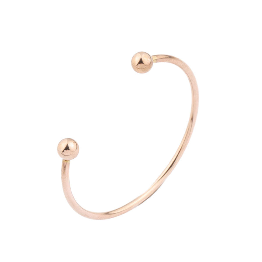 Bracelet Panjia Basic, perle ronde ouverte en acier inoxydable (3 mm d'épaisseur, 60 mm), disponible en stock. Personnalisable avec d'autres perles._voghion.com