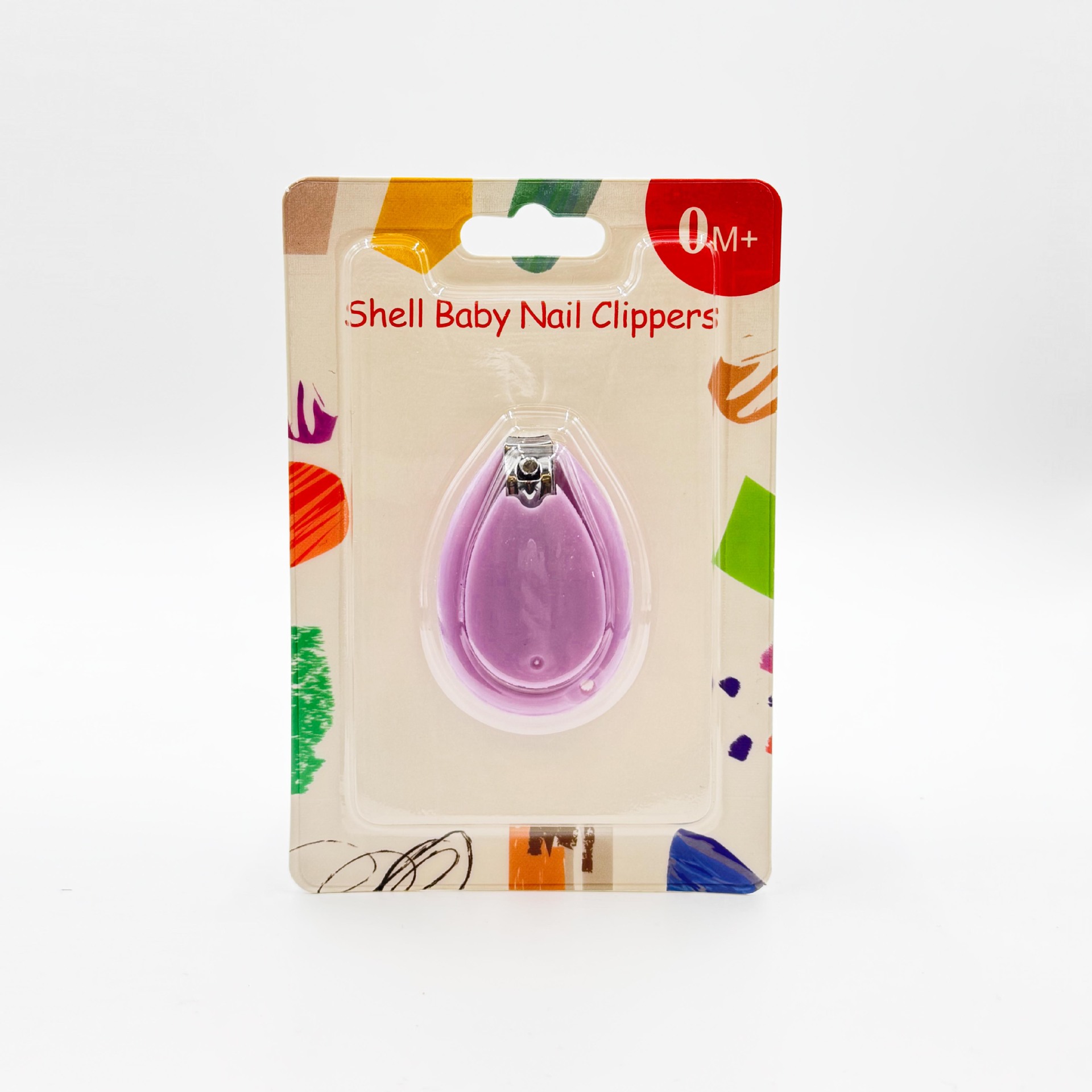 Inglés tarjeta de uñas tijeras de uñas para bebés set adorable conchas