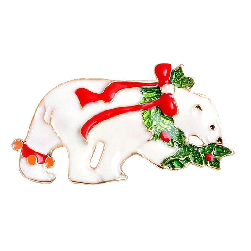 Broches navideños europeos y americanos: bastón de caramelo, reno, copo de nieve, muñeco de nieve, árbol de Navidad, corona, campana, broches de bota y corsajes.