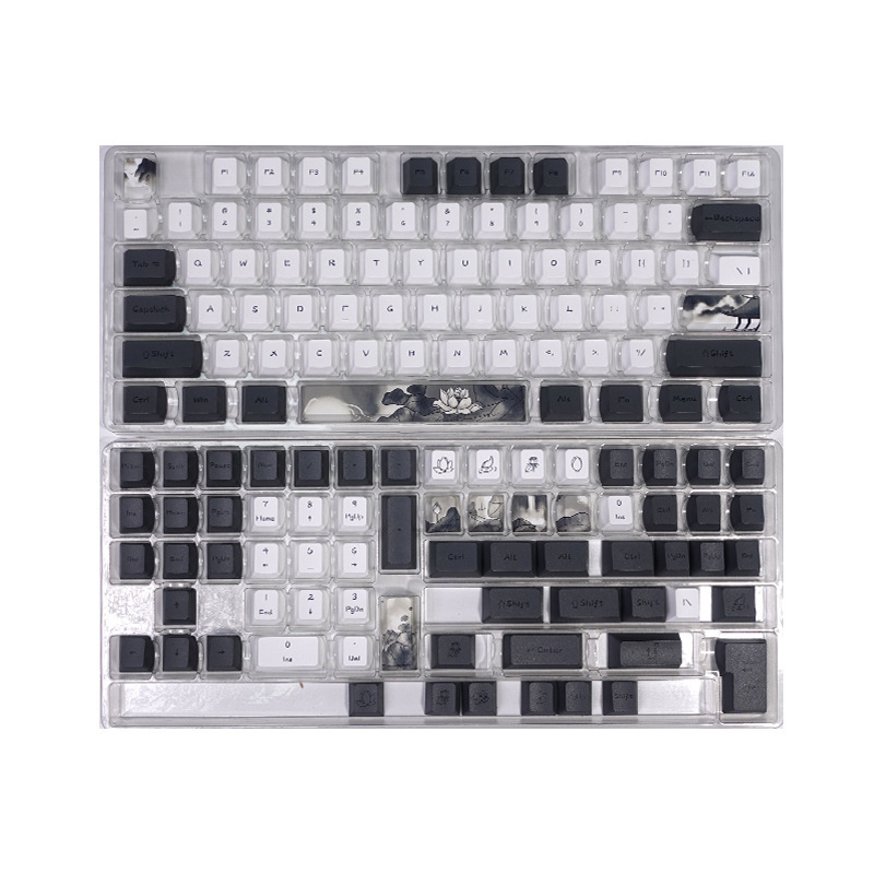 ハスキーキャップ水墨中国スタイルキャップ工場高さPBT厚さ熱昇華カスタム機械キーボード|undefined