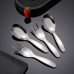 Wholesale 316 stainless steel children's tableware fruit fork and spoon set, household baby eating soup spoon, baby food spoon
