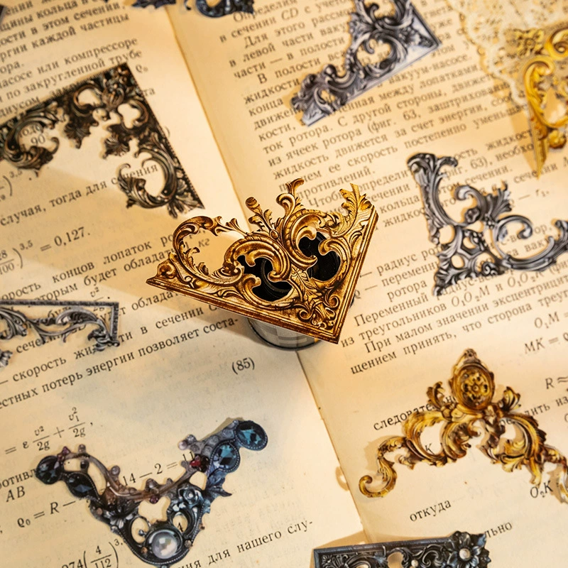 Набор угловых наклеек в стиле барокко, деконструированный ретро-материал, журнал, сделай сам, фоторамка, коллаж.