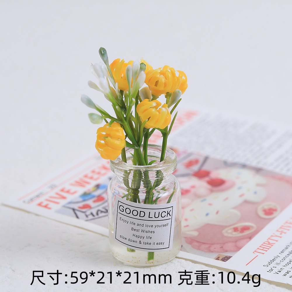 입체적인 야광 꽃병 - 대형 노란색