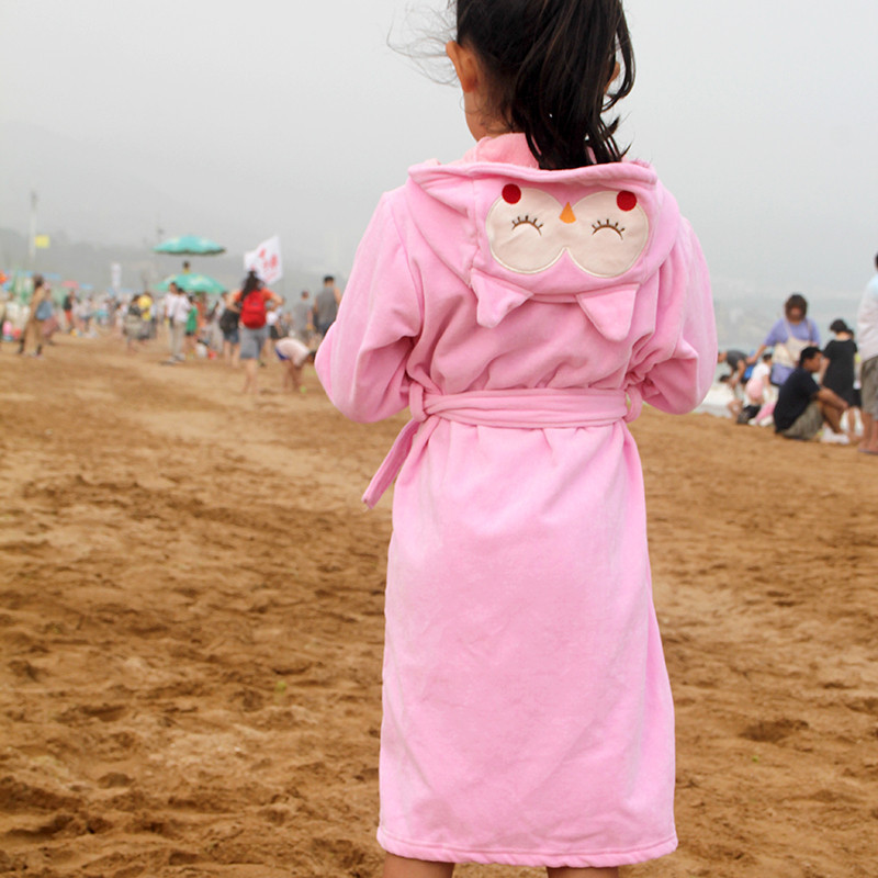 Albornoz de algodón para niños estilo albornoz de material completo para hombres y mujeres con gorra para nadar baño toalla de baño pijama grueso suave