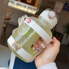 Water Cup Girl 2021 New Cute Ton 1000ml Straw Cup Large Capacity Bottle High-Quality Portable Water Bottle