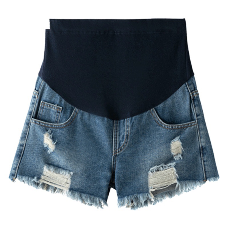 Pantalones cortos de mujer embarazada verano ropa exterior cintura baja Pantalones cortos de mezclilla de mujer embarazada verano nueva primavera suelta pantalones de mujer embarazada 0268