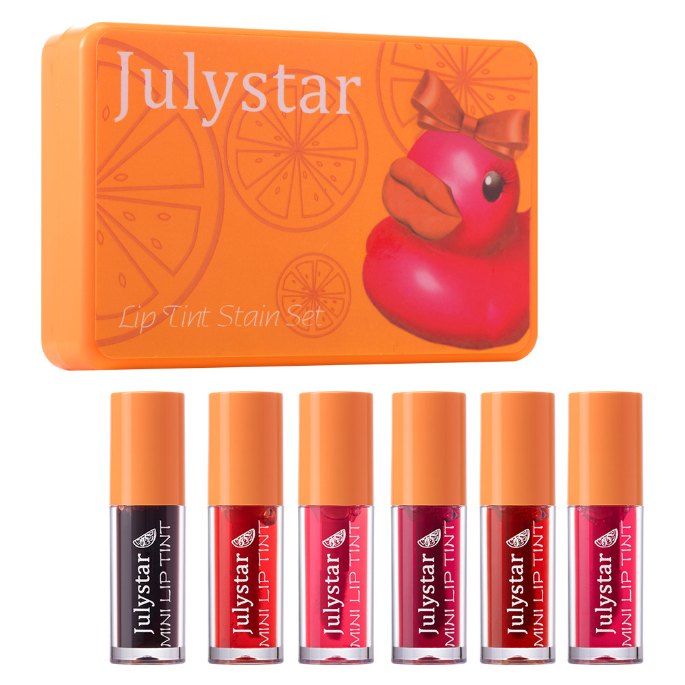 Julystar Cartoon Pattern Duck Lipstick Water Dye Lip Gloss 6-piece Set Lip Gloss undefined