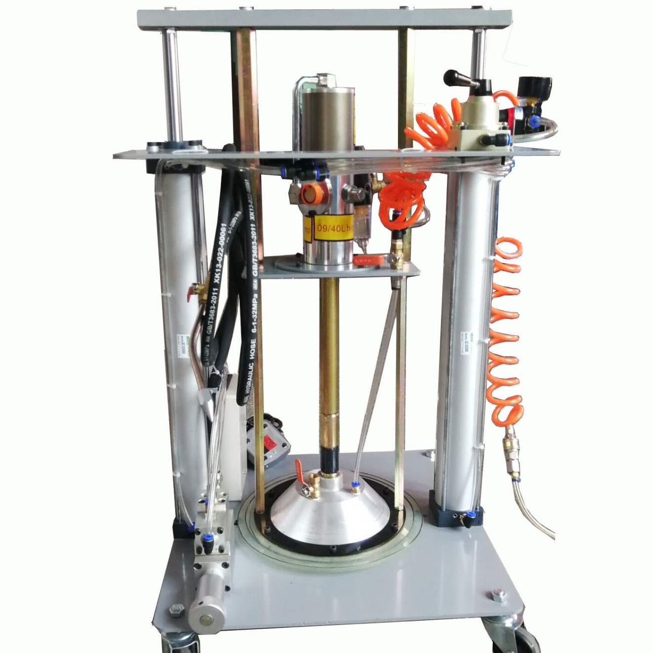 64110D双立柱气动黄油加注机润滑脂计量抽油机巨川气动黄油定量枪