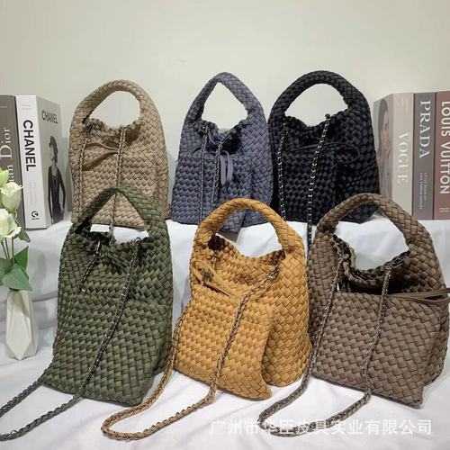 Cross-border nylon woven bag, diving material mother-in-law bag, large-capacity portable vegetable basket bag, chain messenger bag