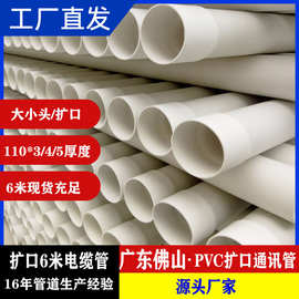 pvc电力管扩口管子穿线管管道通信管穿线管电缆pvc管电缆管白色米