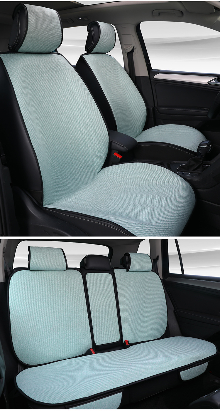 Car Seat Cushion, Universal for All Seasons, Linen Air Layer, Breathable, Non-Slip, Semi-Enclosed Seat Cover, Summer Half-Enclosed Cushion