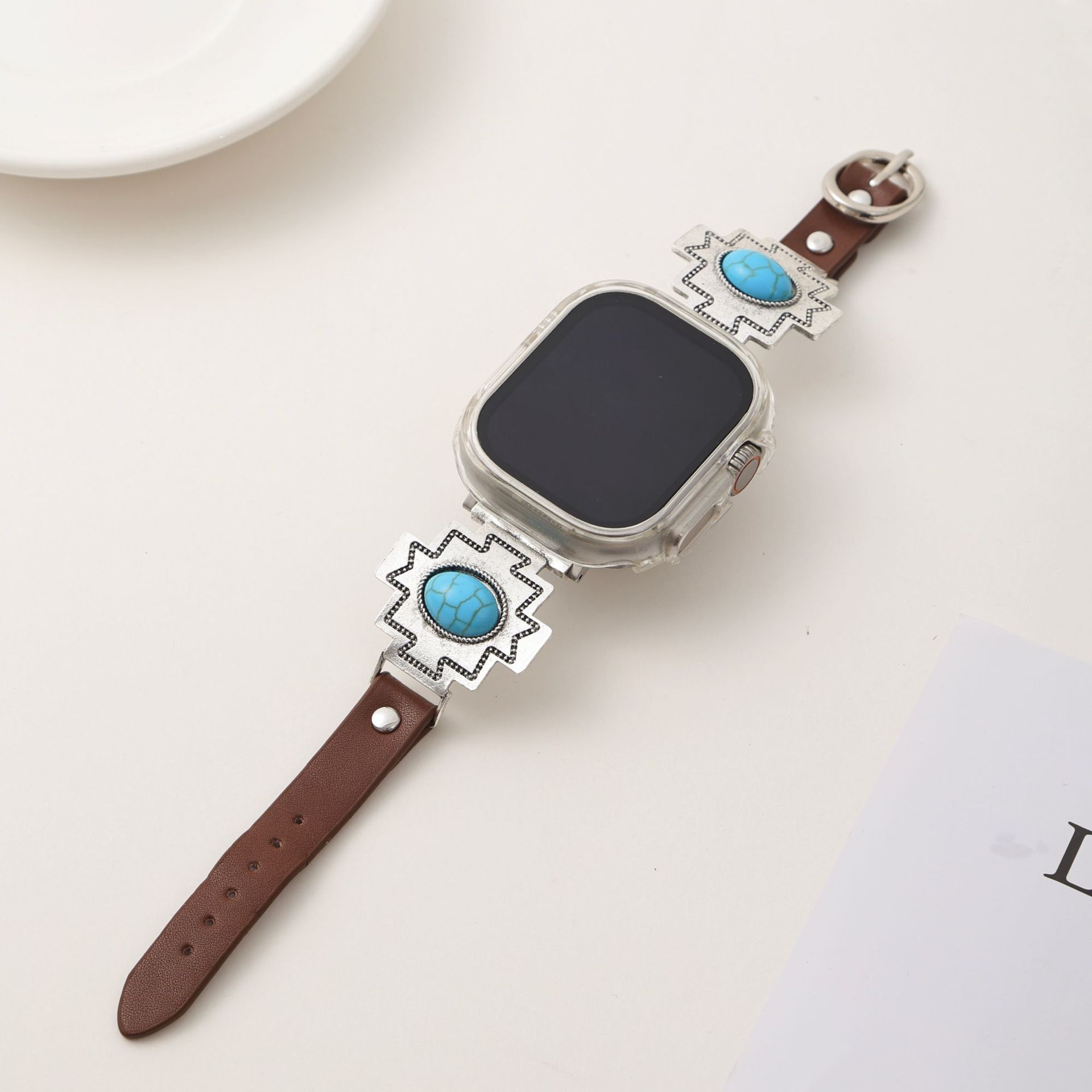 40g Weight iPhone Applicable Brands Zinc alloy Strap Material Watch Strap Classification 1 Piece Quantity Holiday, Daily Occasion Geometric Pattern Unisex Gender Retro, Ethnic Style, Bohemian Style Retro Ethnic Style Bohemian Geometric Zinc Alloy IPhone Watch Strap 6