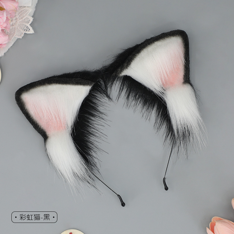 ドロップシッピング日本ロリータ獣耳ヘッドバンド、猫耳ヘアバンド、ヘアピン、両用アクセサリー、手作り|undefined