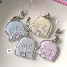 QQ人卡通周边亚克力手机挂件钥匙扣可爱挂件礼物装饰闺蜜挂件4人