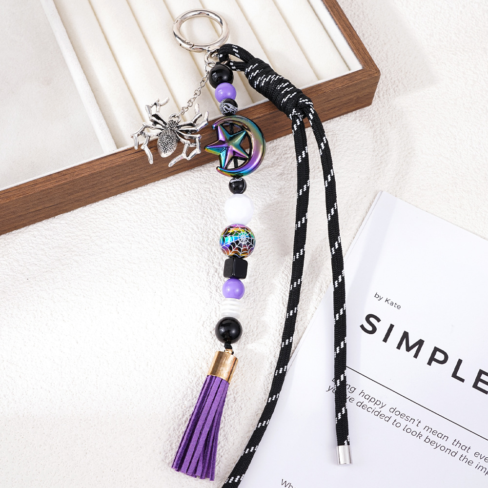 Nuevos productos transfronterizos creativos de letras de color cuerdas trenzadas llavero amor dibujos animados accesorios de diseño bolsos colgantes