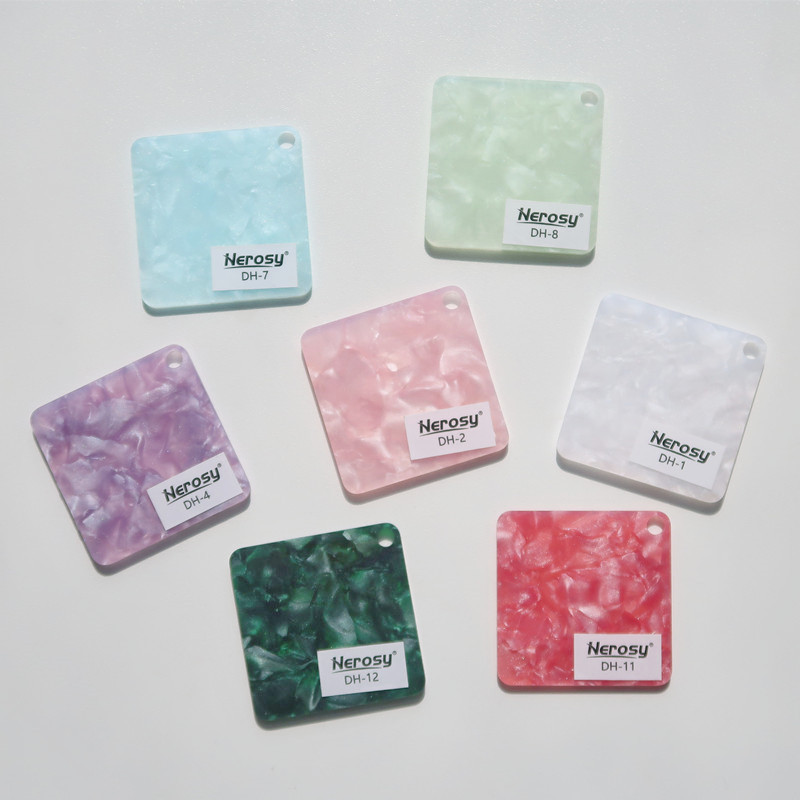 珠光贝母大理石纹亚克力板彩色玛瑙贝壳压克力 钥匙扣随身镜批发