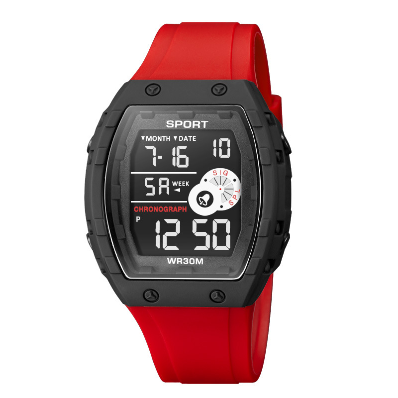 Tendencia barril de vino hombre al aire libre nocturna cronógrafo electrónico reloj electrónico alarma multifuncional reloj electrónico al por mayor