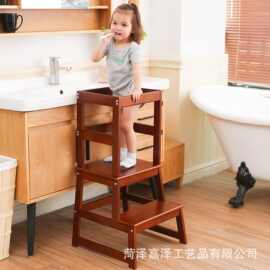木质儿童学习塔宝宝梯厨房洗手台阶梯益智儿童垫脚蹬洗漱台凳子