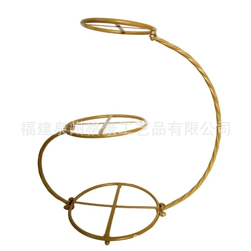 Soporte de Hierro de Tres Niveles Estilo Europeo para Pasteles, Frutero para Bodas, Soporte para Postres, Torre de Pasteles, Venta al Por Mayor Transfronteriza