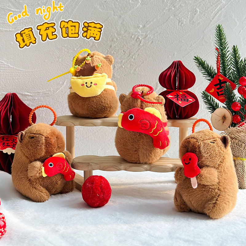 Año Nuevo Capibara muñeca Dolphin pelúcia colgantes feos Dolphin Jun bolsos pelúcia colgantes al por mayor