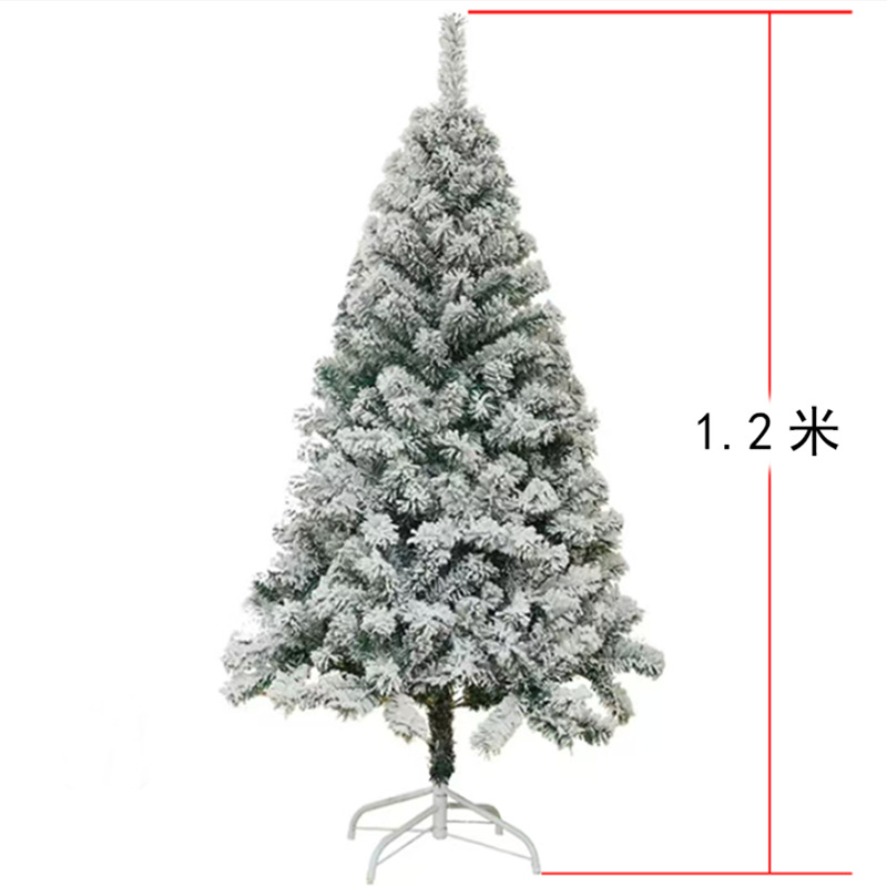Nueva decoración navideña transfronteriza, árbol de Navidad de PVC realista para hotel, de pie, flocado, con diseño de lápiz, plegable, venta al por mayor de fábrica.