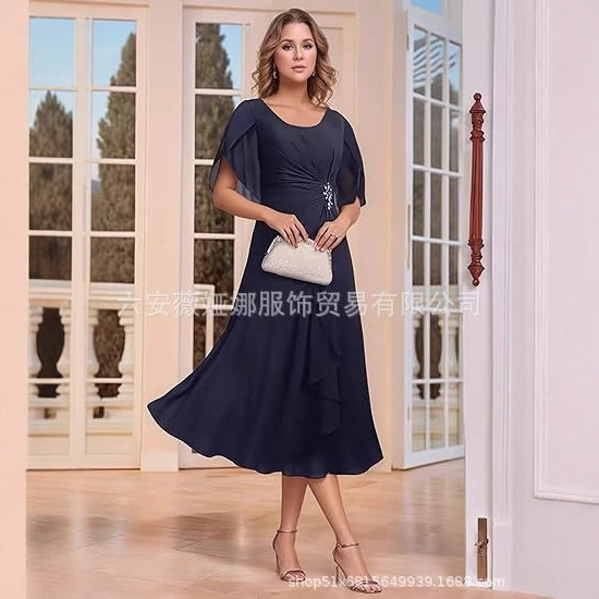 Amazon Cross-Border Elegant Chiffon Long Skirt Can Be Worn Daily Simple Casual Dress Prom Evening Dress for Women Amazon Cross-Border Elegant Chiffon Long Skirt Can Be Worn Daily Simple Casual Dress Prom Evening Dress for Women