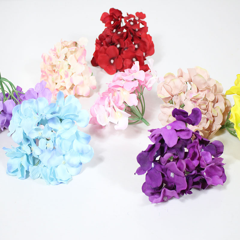 Simulation hydrangea flowers handle wedding background flower wall flowers high -simulation hydrangea flower head bride production 2