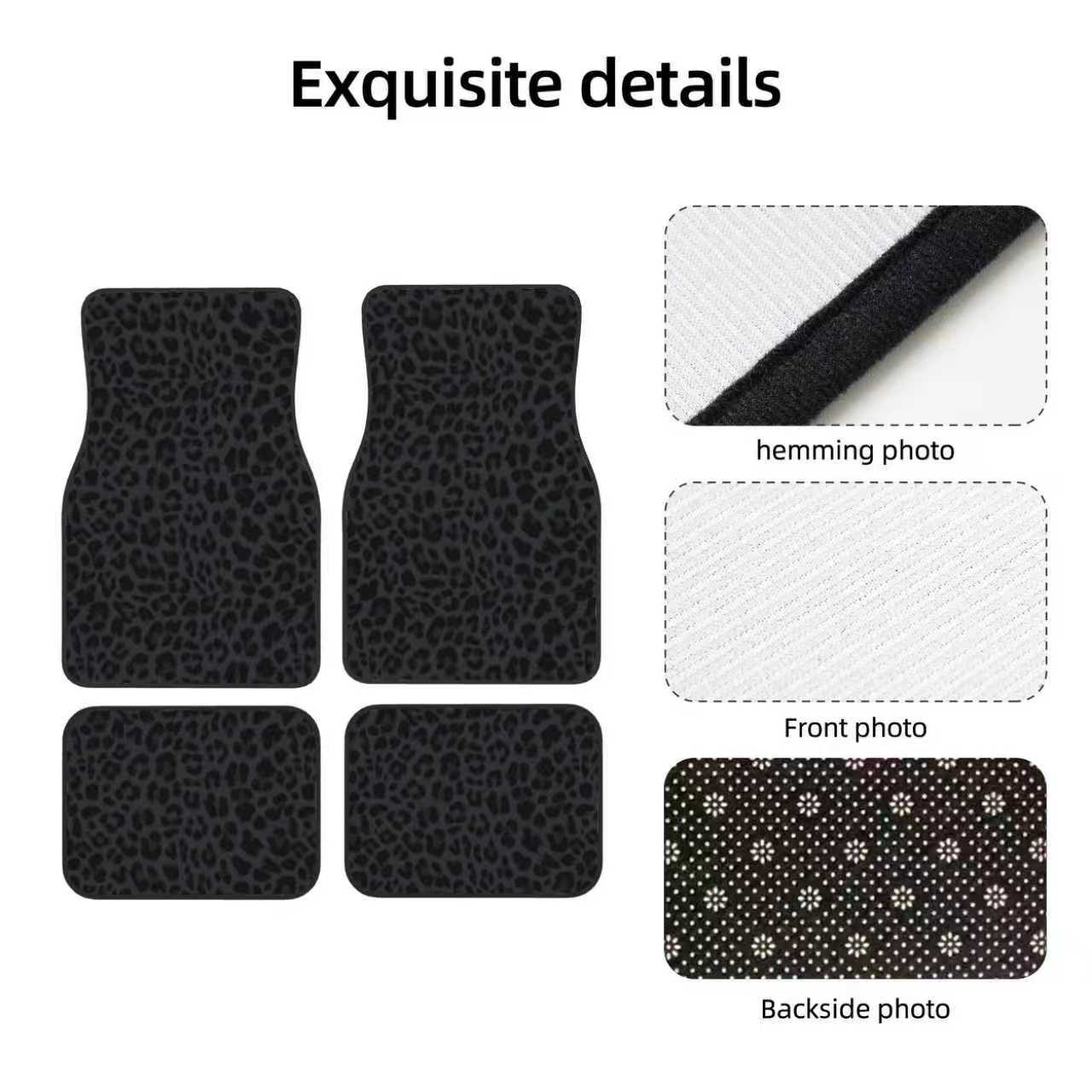 Cross-Border E-Commerce Black Leopard Print Universal Car Seat Cover, Popular in Europe and America, Temu, Mercado Libre, and Mexico