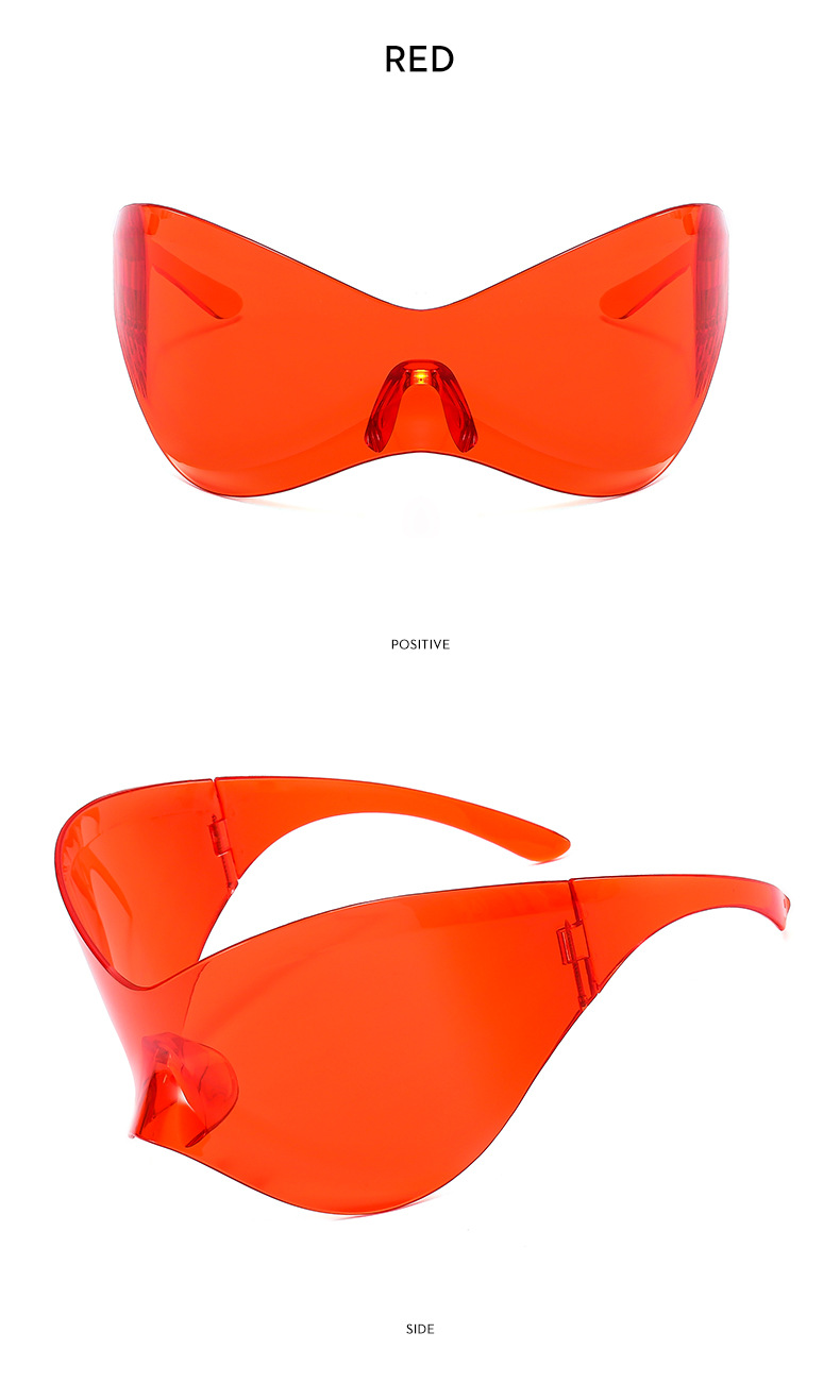 Ballon de sport une pièce à technologie futuriste Y2K, lunettes de soleil punk cool, lunettes hip-hop pour fille épicée, nouvelle collection_voghion.com