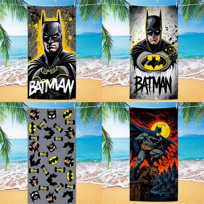 Cross-Border Amazon Best-Selling Children's Cartoon Avengers Batman Beach Towel Ultra-Fine Quick-Drying Absorbent Bath Towel Cross-Border Amazon Best-Selling Children's Cartoon Avengers Batman Beach Towel Ultra-Fine Quick-Drying Absorbent Bath Towel